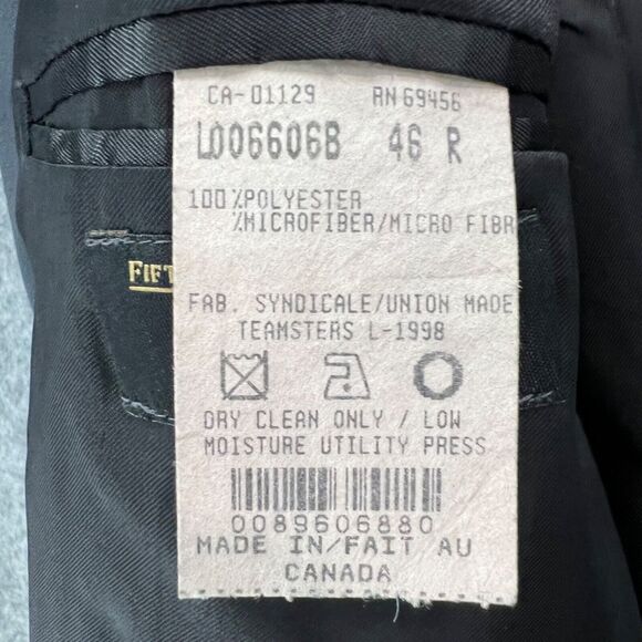 Lord & Taylor Blazer Mens 46 R Black Fifth Avenue Collection Faux Suede Jacket - Picture 12 of 14